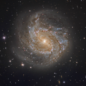 M83, false color RGB image (r, V, B), created with ZB08 telescope. Credit: Mirek Kicia