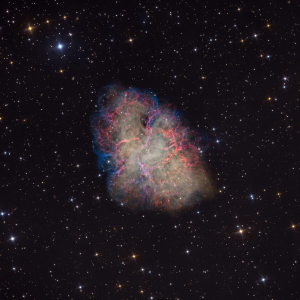 Crab Nebula (M1), composite image created with JK15 telescope. Credit: Wolfgang Promper
