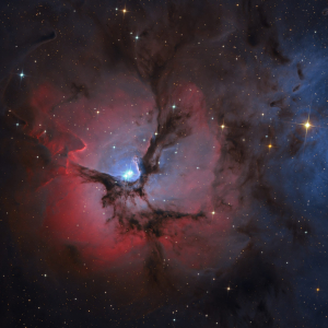 Trifid Nebula (M20), composite image created with JK15 telescope. Credit: Wolfgang Promper